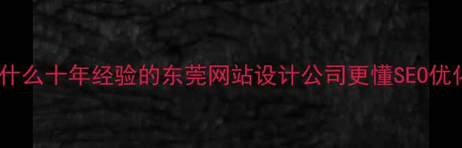 图片 🔥为什么十年经验的东莞网站设计公司更懂SEO优化？2