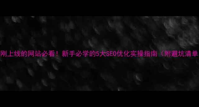 图片 🔥刚上线的网站必看！新手必学的5大SEO优化实操指南（附避坑清单）