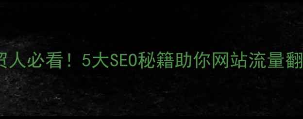 图片 🔥外贸人必看！5大SEO秘籍助你网站流量翻倍🔥1