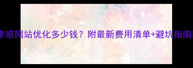 图片 🔥孝感网站优化多少钱？附最新费用清单+避坑指南🔥1
