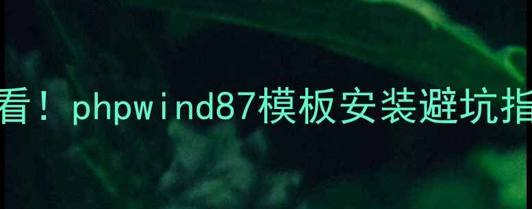图片 🔥手把手教学｜新手必看！phpwind87模板安装避坑指南+百度收录优化技巧2