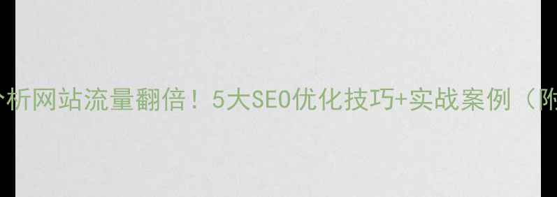 图片 🔥数据分析网站流量翻倍！5大SEO优化技巧+实战案例（附模板）1