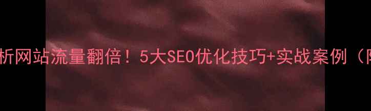 图片 🔥数据分析网站流量翻倍！5大SEO优化技巧+实战案例（附模板）2
