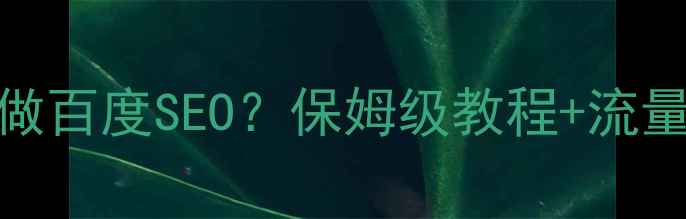 图片 🔥智能优化算法网站如何做百度SEO？保姆级教程+流量暴涨秘籍（附实战案例）