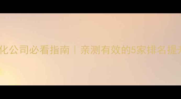 图片 🔥池州网站优化公司必看指南｜亲测有效的5家排名提升服务商推荐1