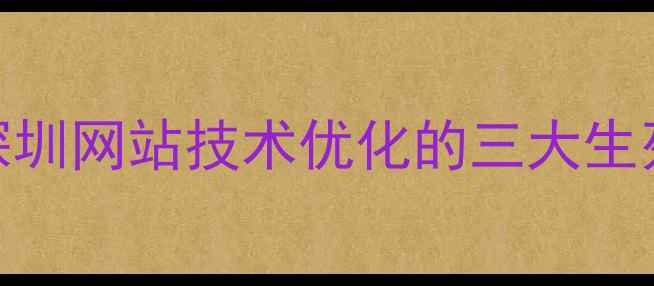 图片 🔥深圳网站技术优化的三大生死线
