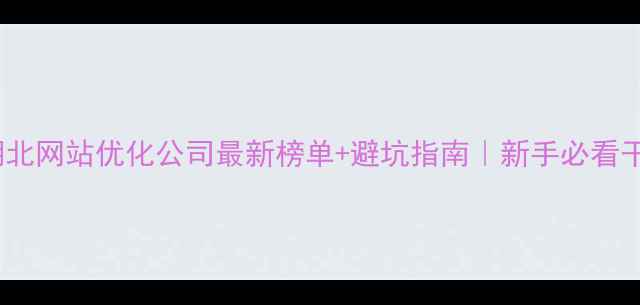 图片 🔥湖北网站优化公司最新榜单+避坑指南｜新手必看干货1