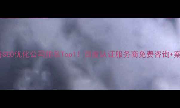 图片 🔥珠海SEO优化公司排名Top1！百度认证服务商免费咨询+案例🔥2