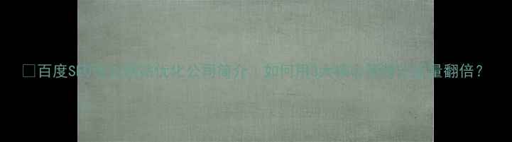 图片 🔥百度SEO优化网站优化公司简介｜如何用3大核心策略让流量翻倍？