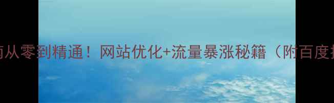 图片 🔥百度SEO实战指南从零到精通！网站优化+流量暴涨秘籍（附百度排名提升全流程）1