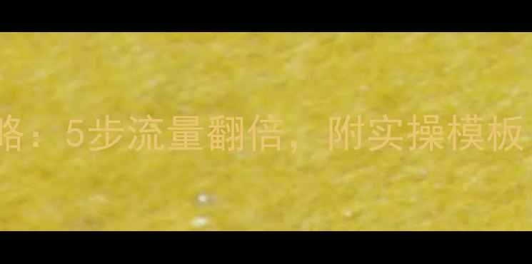 图片 🔥网站优化全攻略：5步流量翻倍，附实操模板（附避坑指南）1