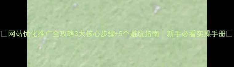 图片 🔥网站优化推广全攻略3大核心步骤+5个避坑指南｜新手必看实操手册💻