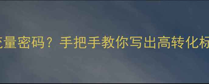 图片 🔥网站标题优化=流量密码？手把手教你写出高转化标题的保姆级教程✨