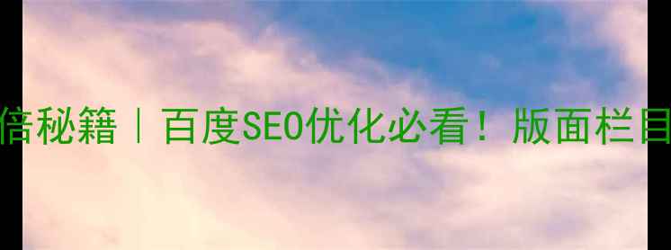 图片 🔥网站流量翻倍秘籍｜百度SEO优化必看！版面栏目设计5大技巧2