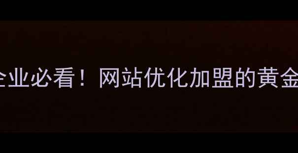 图片 🔥邵阳中小企业必看！网站优化加盟的黄金时代来了！1