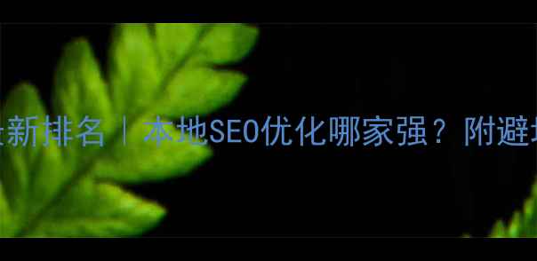 图片 🔥雅安网站优化公司最新排名｜本地SEO优化哪家强？附避坑指南+免费咨询入口1